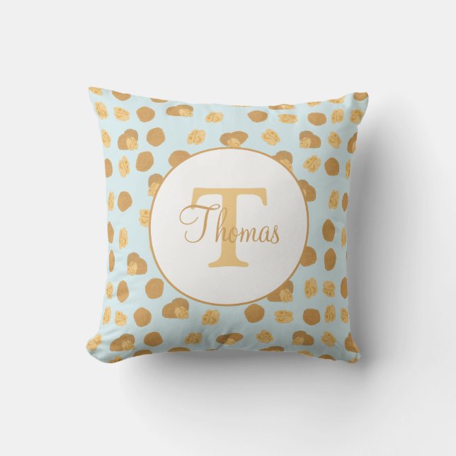 Coussin Monogramme Motif de noix mignonnes (Recto)