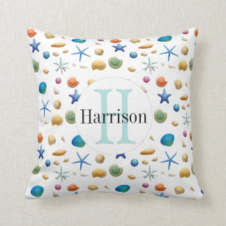Coussin Monogramme nautique multicolore de Shell | de mer