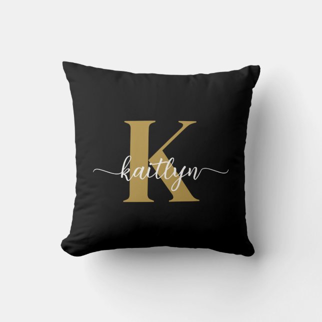 Coussin Monogramme noir (Recto)