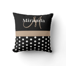 Monogramme noir blanc beige Pois