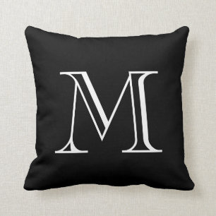 Coussin Monogramme noir et blanc
