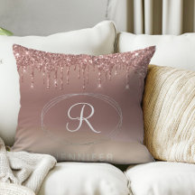 Monogramme Pailleté Or Rose et Argent 