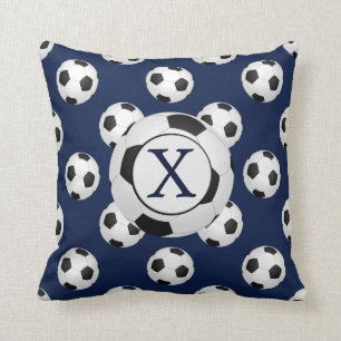 Coussin Monogramme personnalisé Boules de soccer Sports