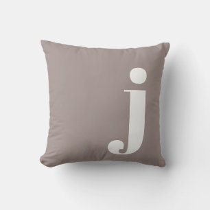 Coussin Monogramme Personnalisé Élégant Taupe Terracotta