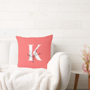 Coussin Monogramme personnalisé moderne et dynamique -