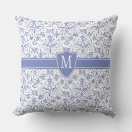 Coussin Monogramme personnalisé sur Motif périphérique ble