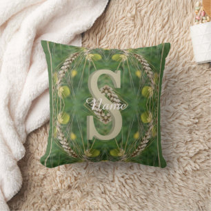 Coussin Monogramme personnalisé Votre initiale Nom Art de