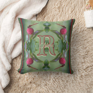 Coussin Monogramme personnalisé Votre initiale Nom Libellu