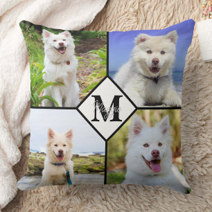 Coussin Monogramme photo de l'Amoureux des chiens animal