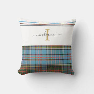 Coussin Monogramme plaqué Clan Anderson Rustic Tartan