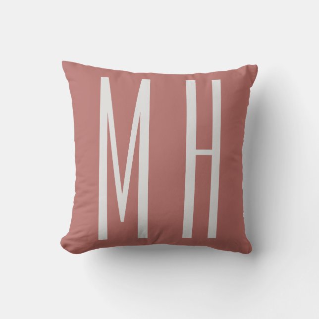 Coussin Monogramme professionnel moderne minimaliste simpl (Recto)