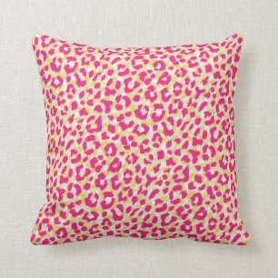 Coussin Monogramme rose coloré Girly d'impression de