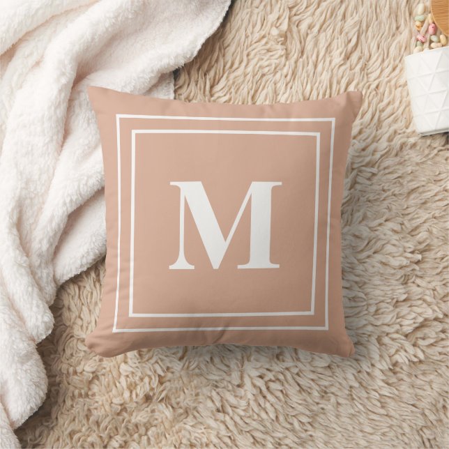 Coussin Monogramme Rose Dusty moderne (Couverture)