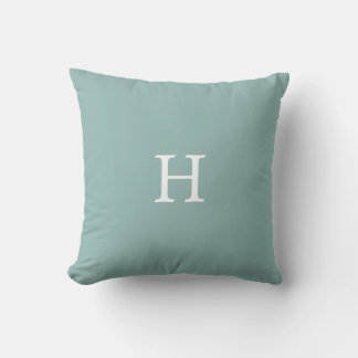 Coussin Monogramme sur Silvery Blue & White