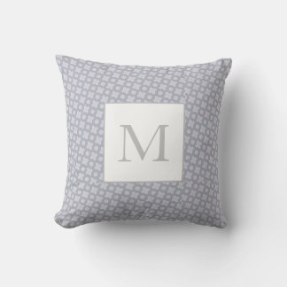 Coussin Monogramme sur un Motif géométrique rose et gris