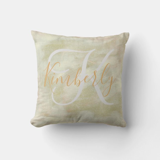 Coussin Monogramme Traits Abstraits (Recto)