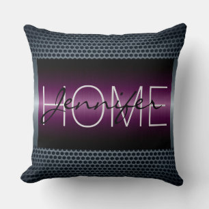 Coussin Monogramme Trous métalliques violets Revêtement mé