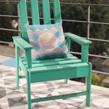 Monogramme Turquoise Et Pastel Quatrefoil