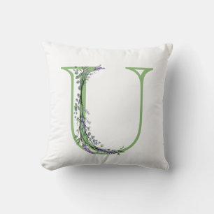 Coussin Monogramme U Lavender Eucalyptus