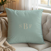 Monogramme Vert Sauge Bohème Moderne Tons Terre Dé