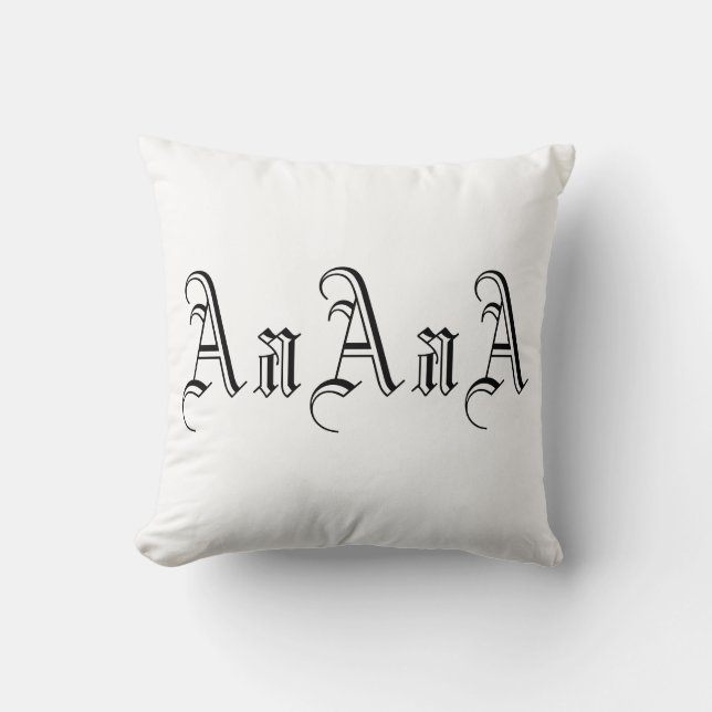 Coussin Monogrammes multiples en noir et blanc I (Recto)