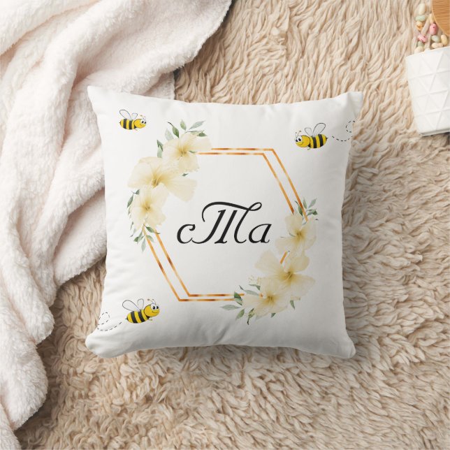 Coussin Monographie du couple floral blanc des abeilles (Couverture)