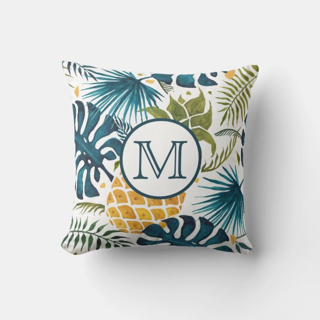 Coussin Monographie feuille d'ananas (Recto)