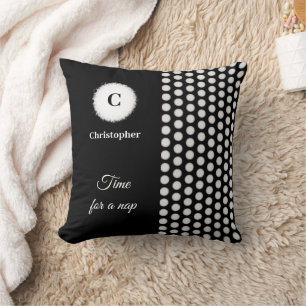 Coussin Monographie noir et blanc pour la sieste