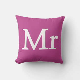 Coussin Monsieur initiale de monogramme - Monsieur et Mada