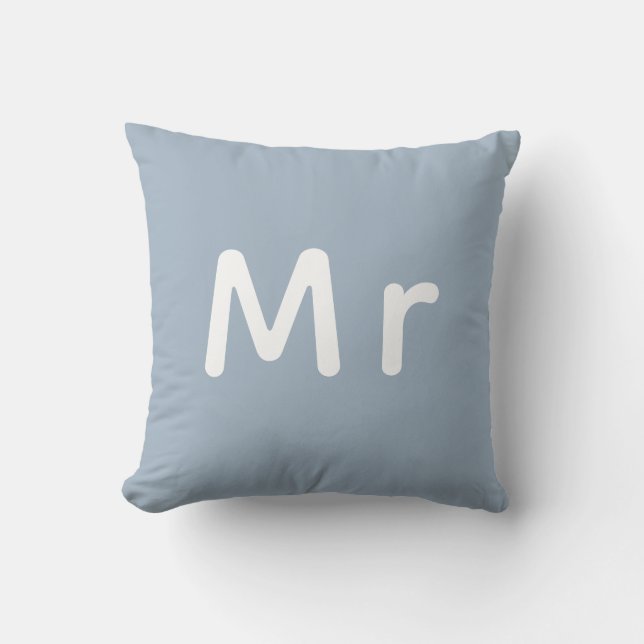 Coussin Monsieur & Madame Monogramme de mariage  (Recto)