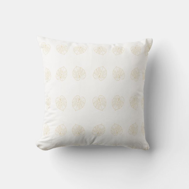 Coussin Monstera Leaf Gold Design.  (Recto)