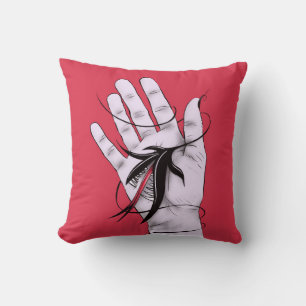 Coussin Monstre acéré de fleur de main gothique étrange