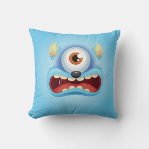 Coussin Monstre bleu One Eyed