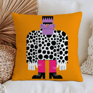 Coussin Monstre de Frankenstein à pois pour Halloween
