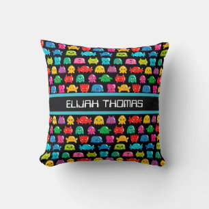 Coussin Monstres de jeux vidéo Geek Nerd Joueur Personnali