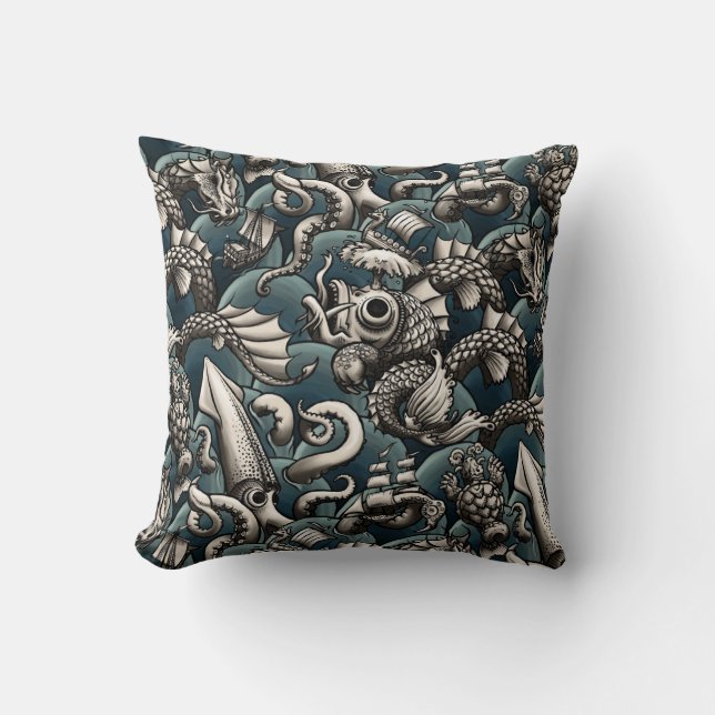 Coussin Monstres de mer (Recto)