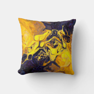 Coussin Montagne chaude bleu profond orange jaune