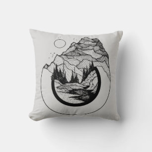 Coussin Montagne et Lune