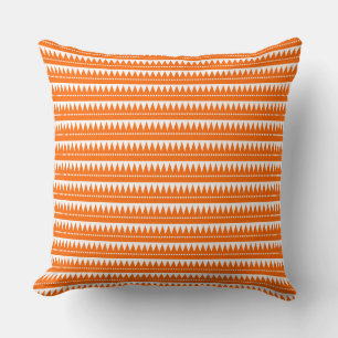 Coussin Montagnes Aztèques - Orange avec Blanc