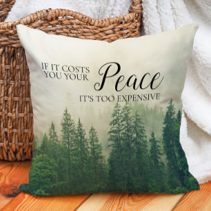 Coussin Montagnes Forestières Brumeuses et Paisibles