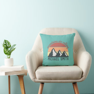 Coussin Montagnes pastel vintage appellent monogramme ciel