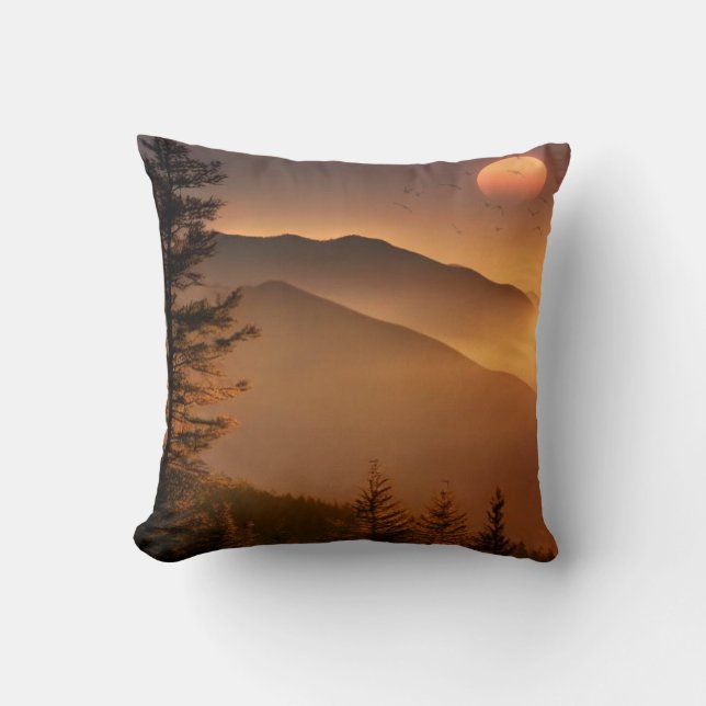 Coussin Montagnes Smokey (Recto)