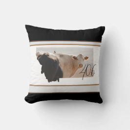 Coussin Montana 406 Vache Blanche Ciel bleu Jeu d'oreiller