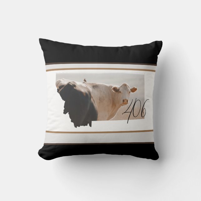 Coussin Montana 406 Vache Blanche Ciel bleu Jeu d'oreiller (Recto)