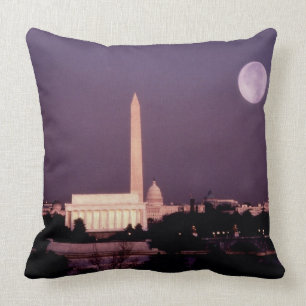 Coussin Monument de Washington, le capitol et Jefferson