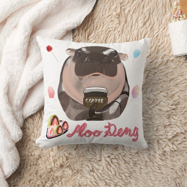Coussin Moo Deng Hippopotame  (Couverture)