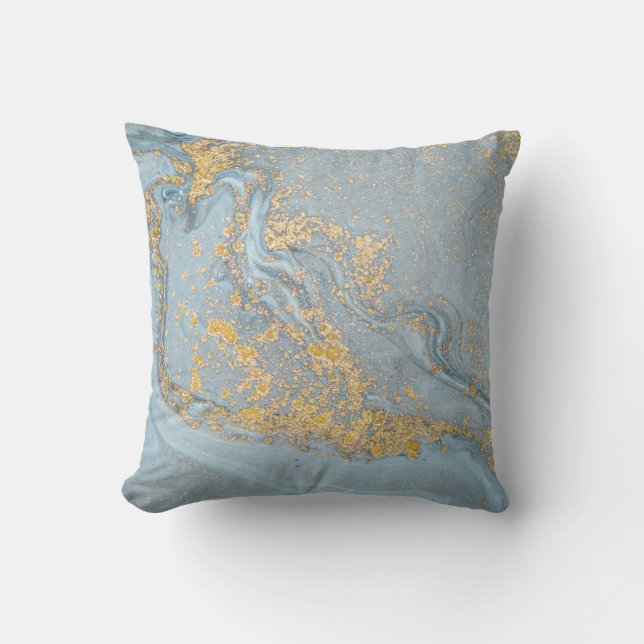 COUSSIN MOODY BLUE GOLD LUXE MARBRE CUSHION (Recto)