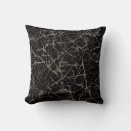 Coussin Moody Dark Elegant Black Marble Stone Texture 