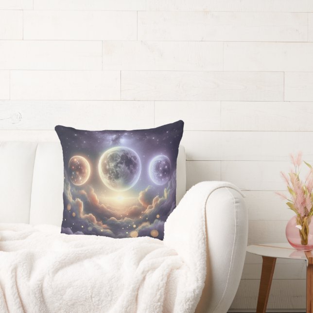 Coussin Moon Phases Over Clouds (Canapé)