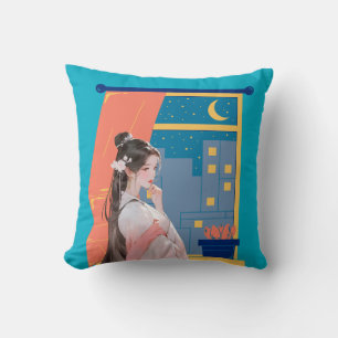 Coussin Moonlit Thoughts - Élégant Anime